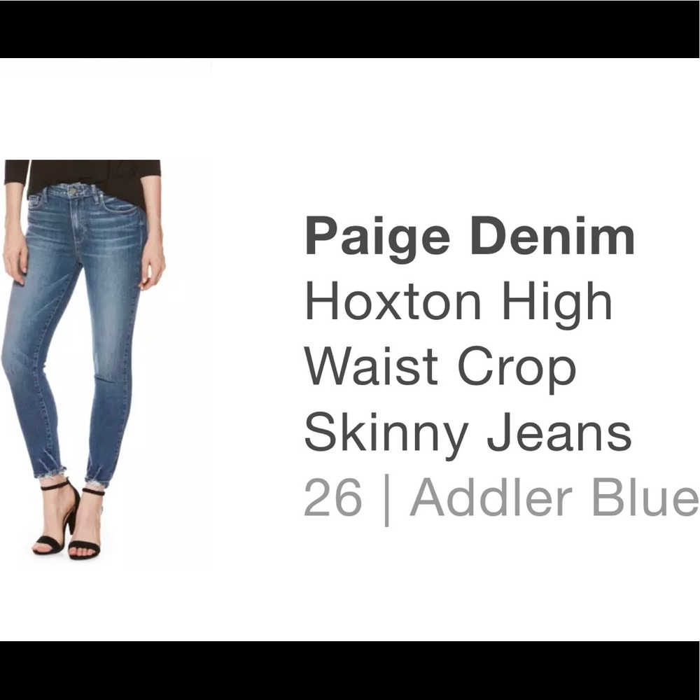 Paige Denim Hoxton High Waist Crop Skinny Jeans, Size 26